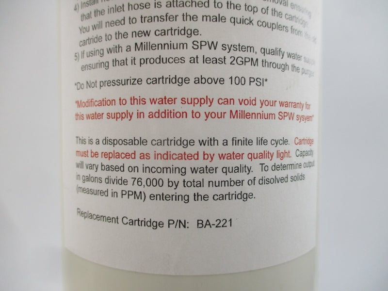 NIAGARA DEIONIZER BA-221 100PSI NSNP