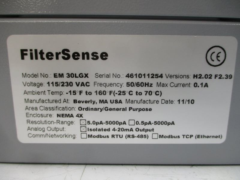 FILTERSENSE EM30LGX 115/230VAC 0.1A NSNP