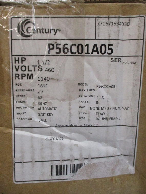CENTURY P56C01A05 460V 2.7A NSMP