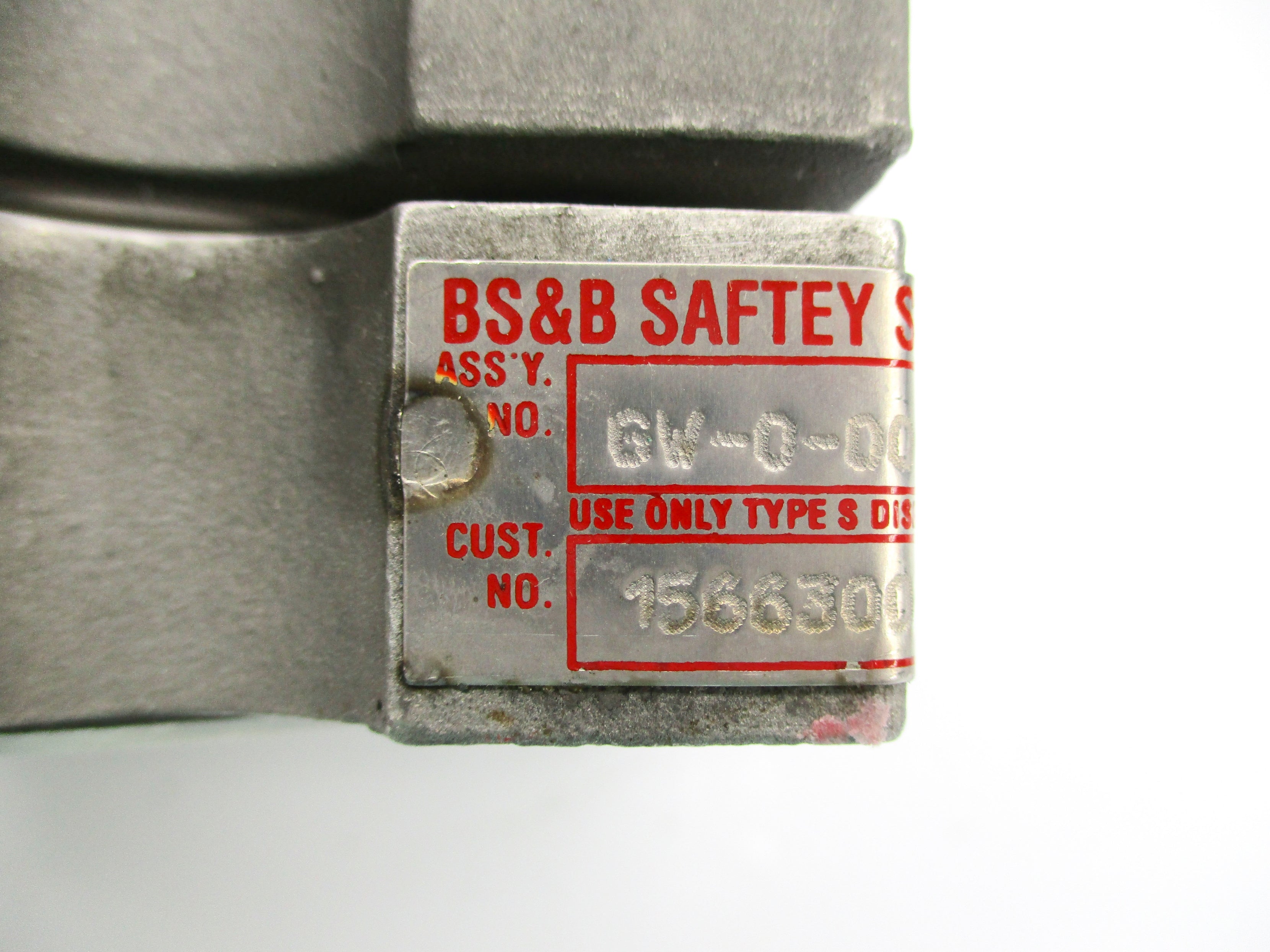 BS&B SAFTEY SYSTEMS GW-0-0032-507 NSNP