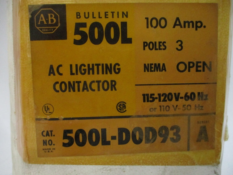ALLEN BRADLEY 500L-DOD93 SER. A 110/115-120V 100A (WH/YL) NSMP