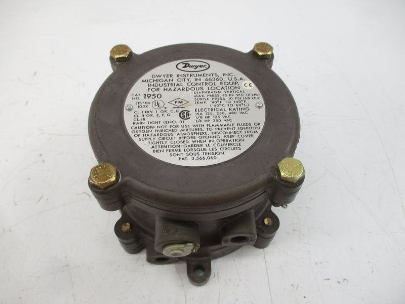 DWYER 195000-2F 1950-00 480VAC 15A 10PSI NSMP