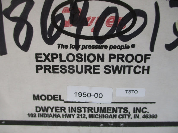 DWYER 195000-2F 1950-00 480VAC 15A 10PSI NSMP