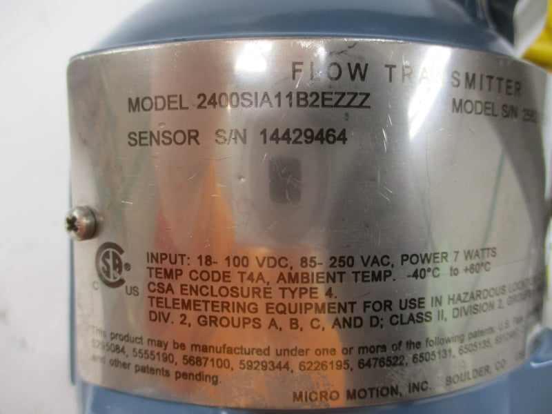 MICRO MOTION CMF025M321N0A2E2ZZ 2400SIA11B2EZZZ 85-250VAC 850PSI NSNP