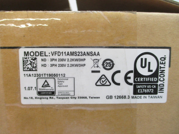 DELTA ELECTRONICS VFD11AMS23ANSAA 200-240V 13.2/15.0A NSMP