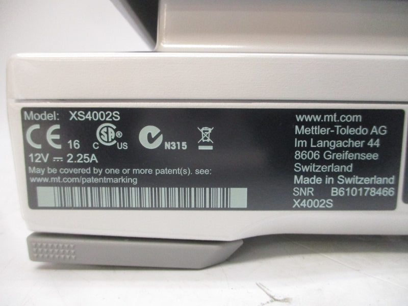 METTLER TOLEDO XS4002S 11130174 12V 2.25A NSMP