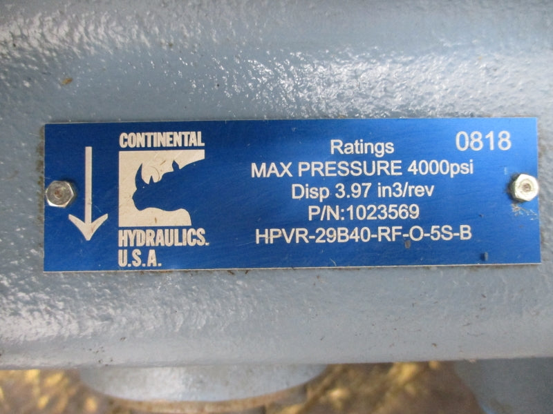 CONTINENTAL HYDRAULICS 1023569 HPVR-29B40-RF-O-5S-B 4000PSI REV. 3 NSNP