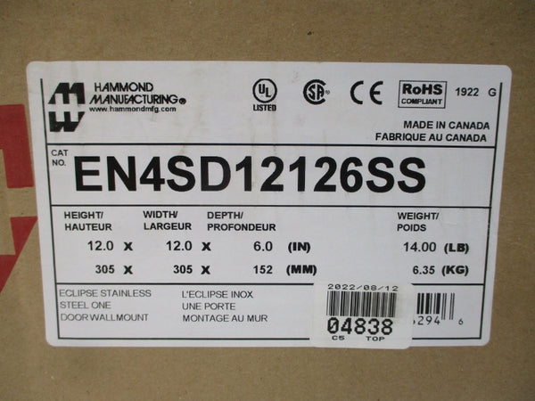 HAMMOND MANUFACTURING EN4SD12126SS NSMP