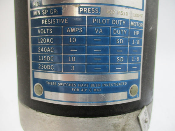 MAGNETROL F50-1C2E-DDE 120/240VAC 10A 400PSI NSNP