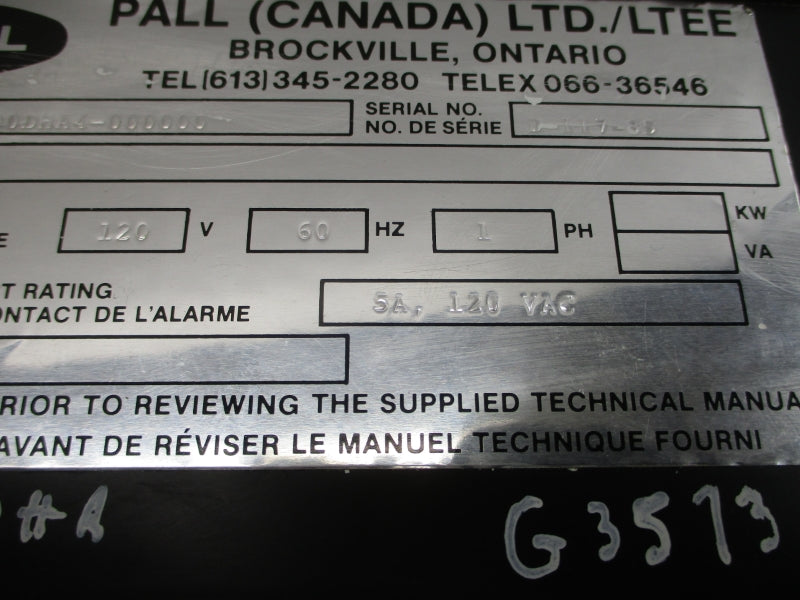 PALL T400DHA4-000000 120VAC 5A UNMP