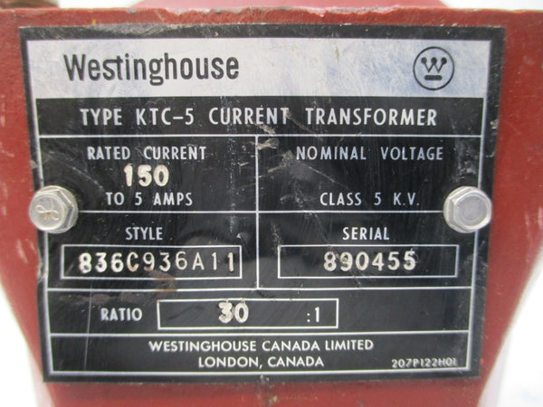 WESTINGHOUSE KTC-5 836C936A11 150-5A UNMP