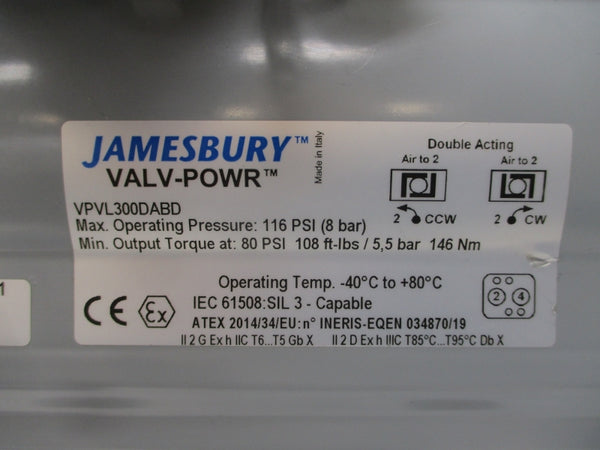 JAMESBURY 37150313600XTZ2C VPVL300DABD 275PSI 3" NSNP