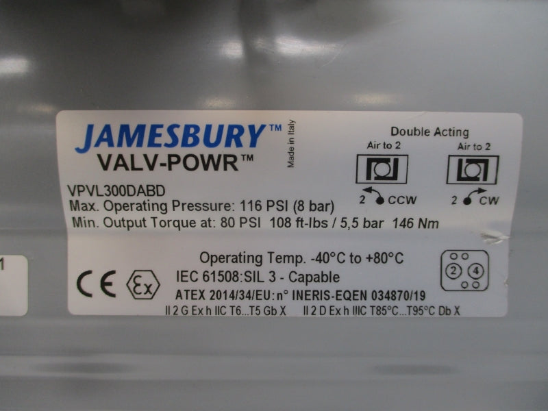 JAMESBURY 37150313600XTZ2C VPVL300DABD 275PSI 3" NSNP