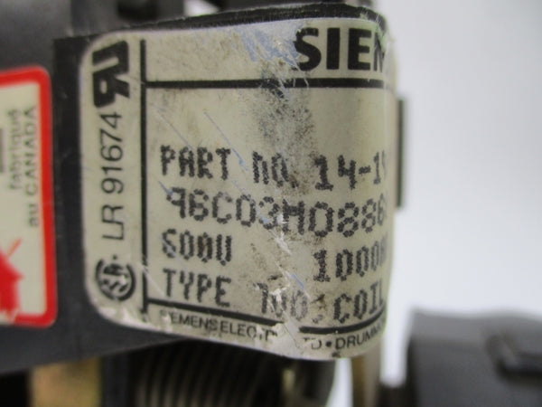 SIEMENS 14-193-100-582 96C03M08868-010 110-125VDC UNMP