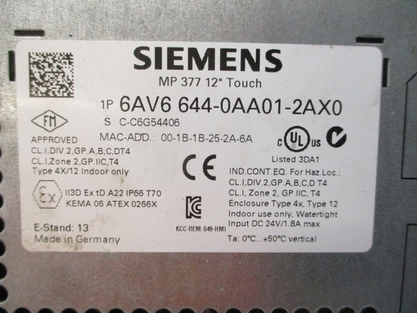SIEMENS 6AV6644-0AA01-2AX0 24VDC 1.8A (AS PICTURED) UNMP