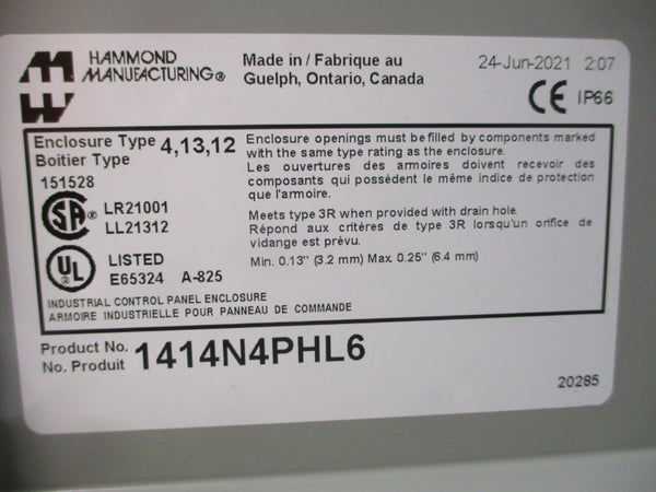 HAMMOND MANUFACTURING 1414N4PHL6 NSMP