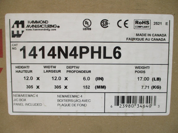 HAMMOND MANUFACTURING 1414N4PHL6 NSMP