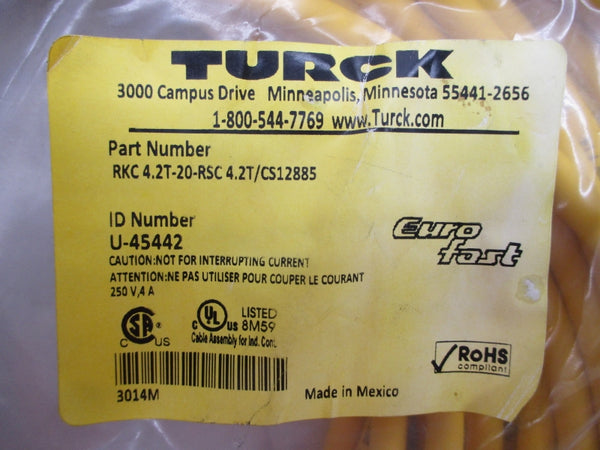 TURCK RKC4.2T-20-RSC4.2T/CS12885 U-45442 250V 4A NSMP