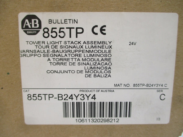 ALLEN BRADLEY 855TP-B24Y3Y4 SER. C 24V (BR/WH) NSMP