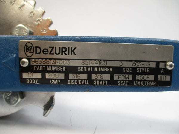 DEZURIK 9638813R003 4001690 SIZE 3 NSNP