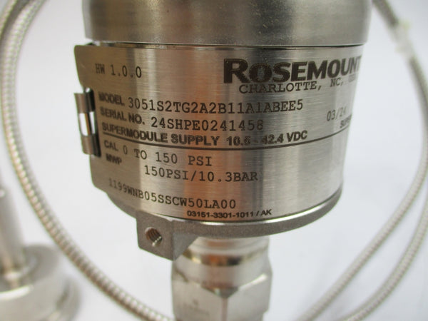 ROSEMOUNT 3051S2TG2A2B11A1ABEE5 10.5-42.4VDC 150PSI NSMP