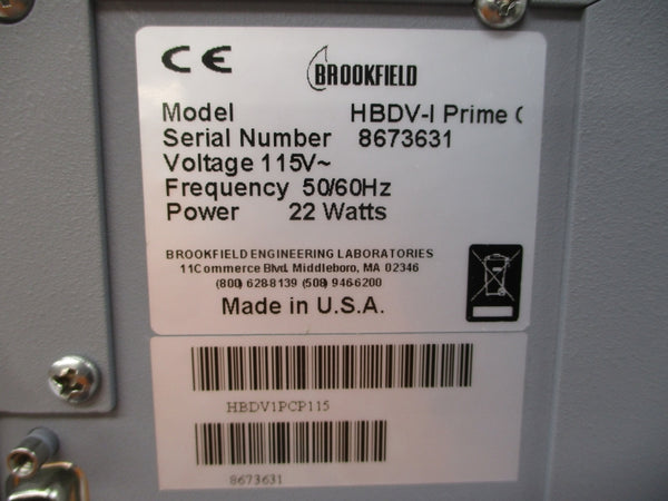 BROOKFIELD HBDV-I-PRIME HBDV1PCP115 115V NSMP