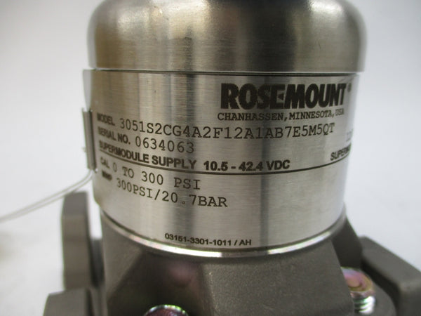 ROSEMOUNT 3051S2CG4A2F12A1AB7E5M5QT 10.5-42.4VDC 300PSI NSMP