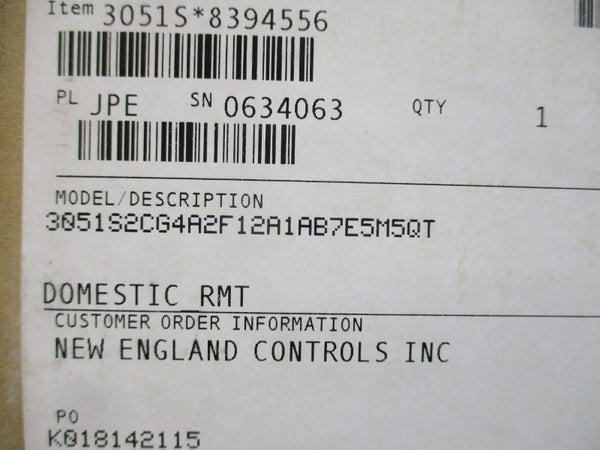 ROSEMOUNT 3051S2CG4A2F12A1AB7E5M5QT 10.5-42.4VDC 300PSI NSMP