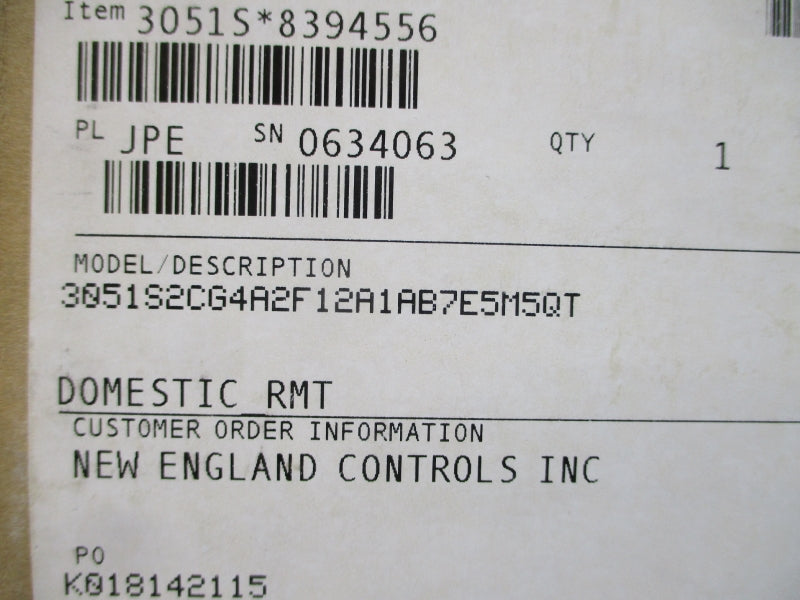 ROSEMOUNT 3051S2CG4A2F12A1AB7E5M5QT 10.5-42.4VDC 300PSI NSMP