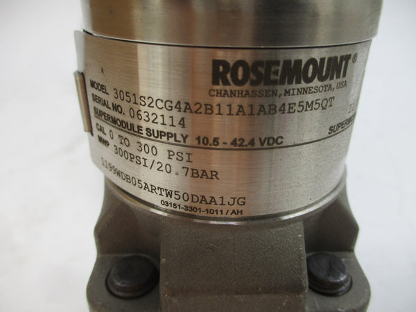 ROSEMOUNT 3051S2CG4A2B11A1AB4E5M5QT 10.5-42.4VDC 300PSI NSMP