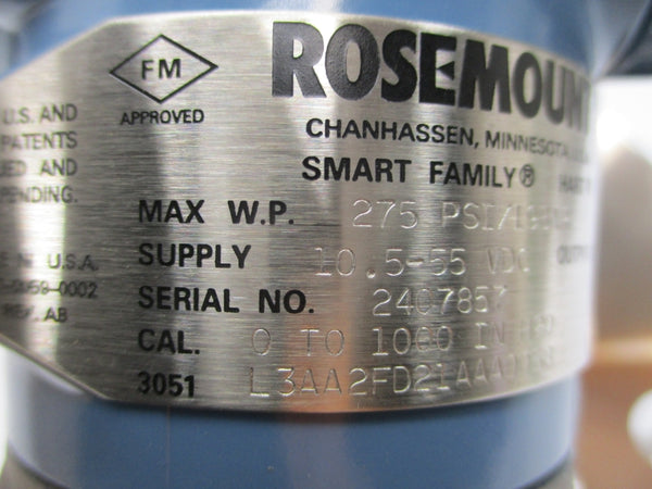 ROSEMOUNT 3051L3AA2FD21AAA0058 10.5-55VDC 275PI NSMP