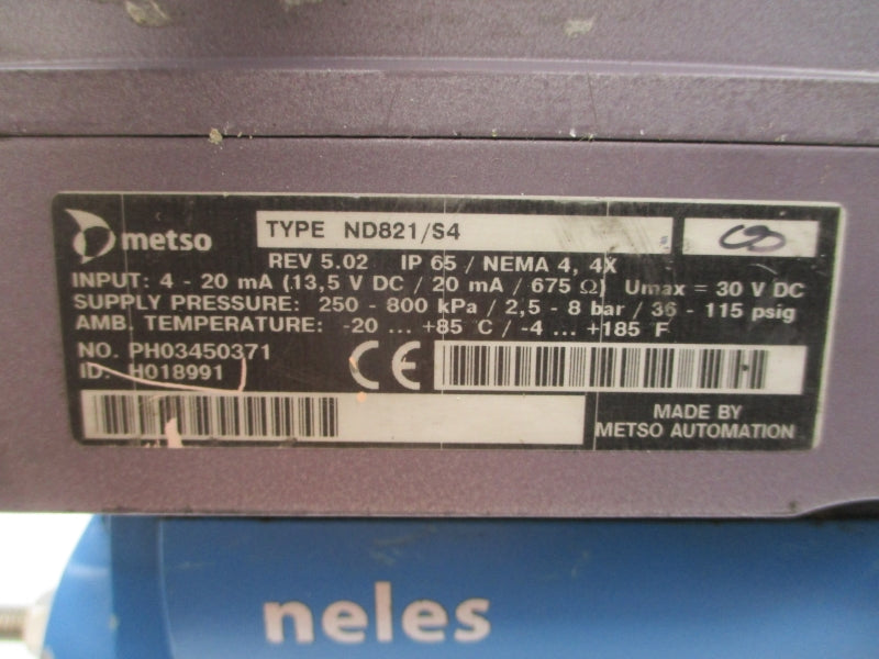 METSO AUTOMATION RAA050AS ND821/S4 EC05 30VDC 116PSI REV. 5.02 NSNP