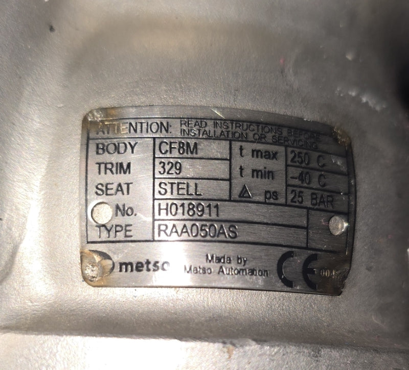 METSO AUTOMATION RAA050AS ND821/S4 EC05 30VDC 116PSI REV. 5.02 NSNP