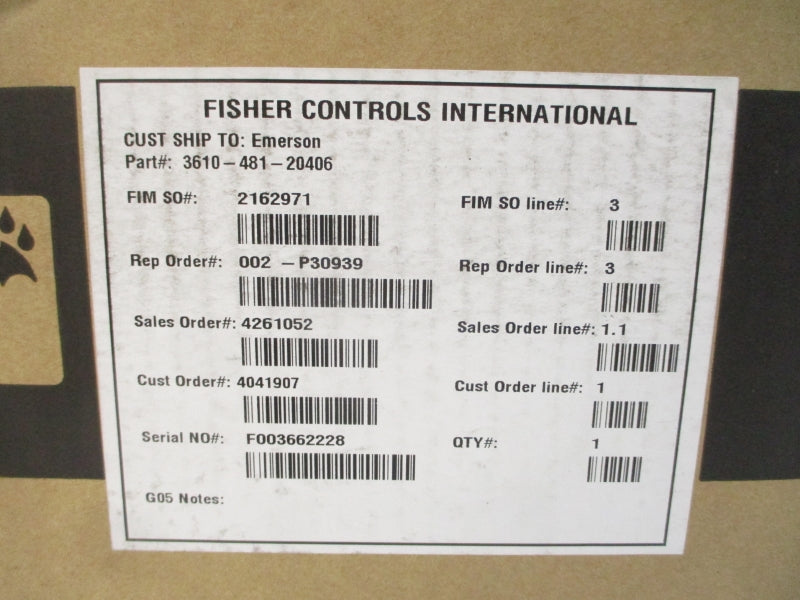 FISHER CONTROLS 3610-481-20406 NSMP