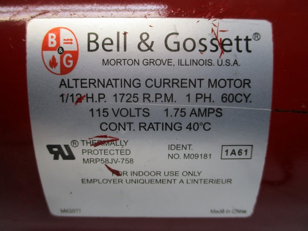 BELL & GOSSETT 106189 SER. 100IB 115V 1.75A NSMP