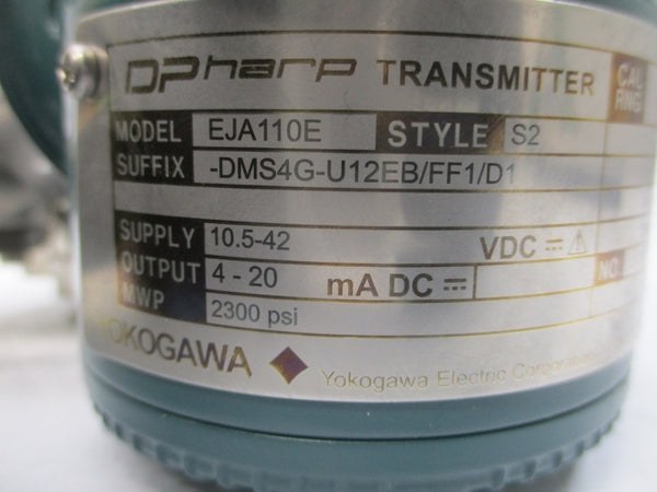YOKOGAWA EJA110E-DMS4G-U12EB/FF1/D1 10.5-42VDC 2300PSI NSMP