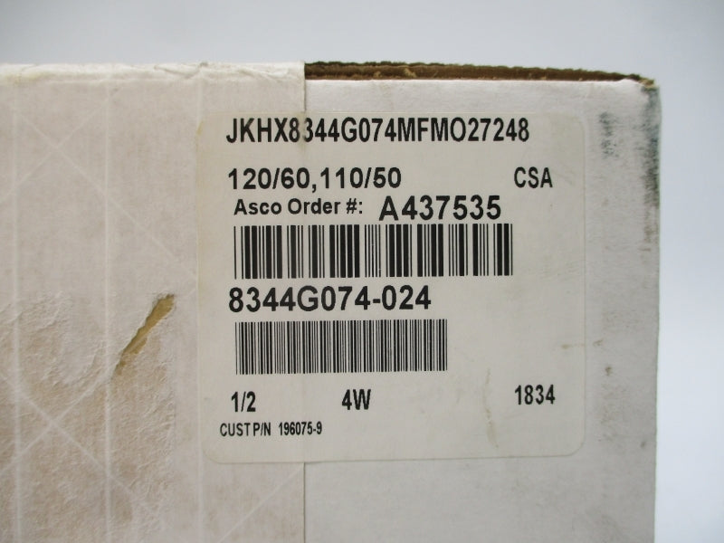 ASCO JKHX8344G074MFMO27248 110/120V 1/2" NSFS