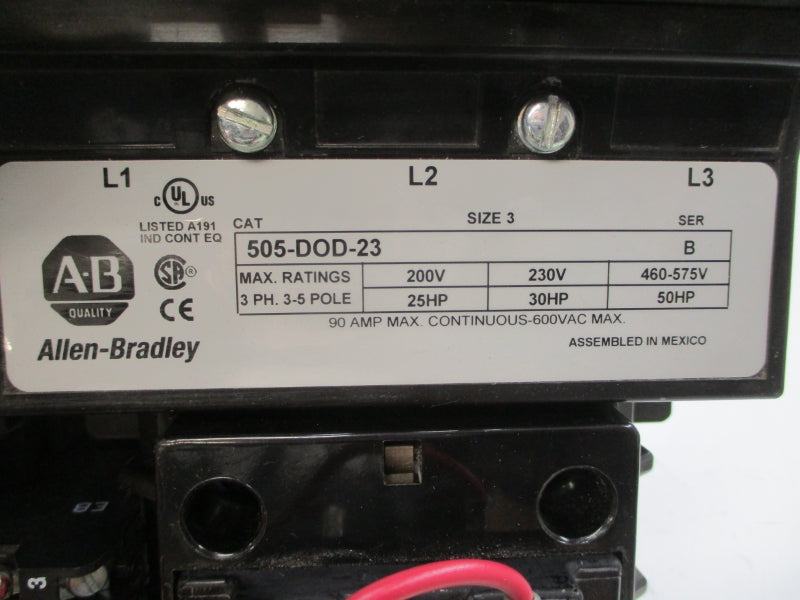 ALLEN BRADLEY 505-DOD-23 SER. B 110/115-120V NSNP