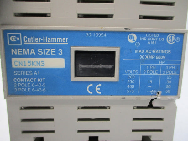 CUTLER HAMMER CN15KN3 SER. A1 110/120V 90A UNMP