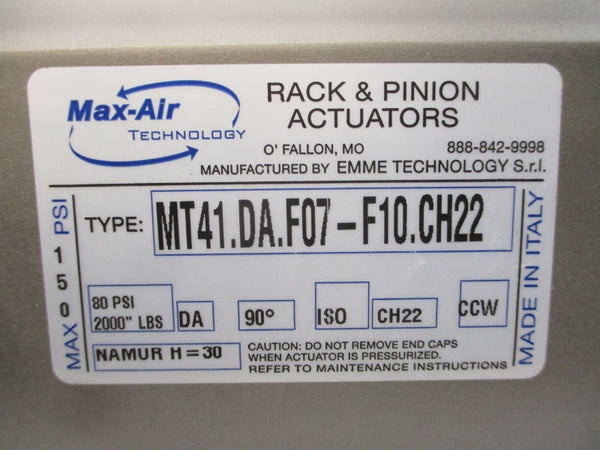 MAX-AIR TECHNOLOGY MT41.DA.F07-F10.CH22 150PSI NSNP