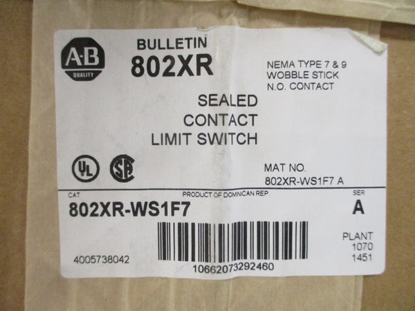 ALLEN BRADLEY 802XR-WS1F7 SER. A (BR/WH) NSFS