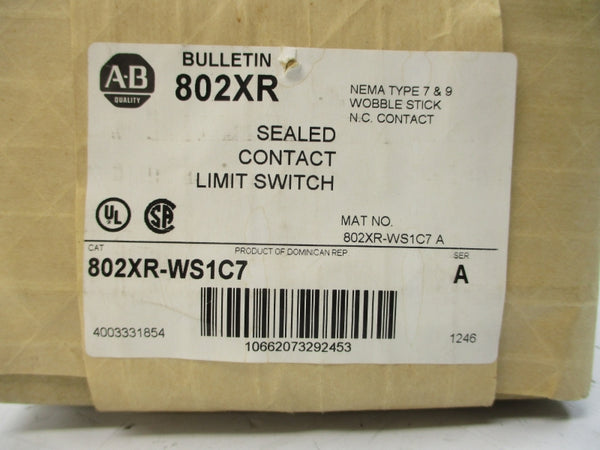 ALLEN BRADLEY 802XR-WS1C7 SER. A (BR/WH) NSFS