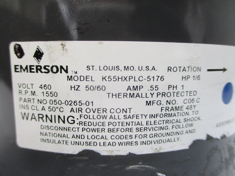 EMERSON K55HXPLC-5176 050-0265-01 460V .55A NSNP
