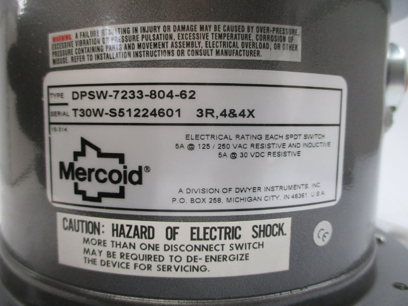 MERCOID DPSW-7233-804-62 125/250VAC 5A NSMP