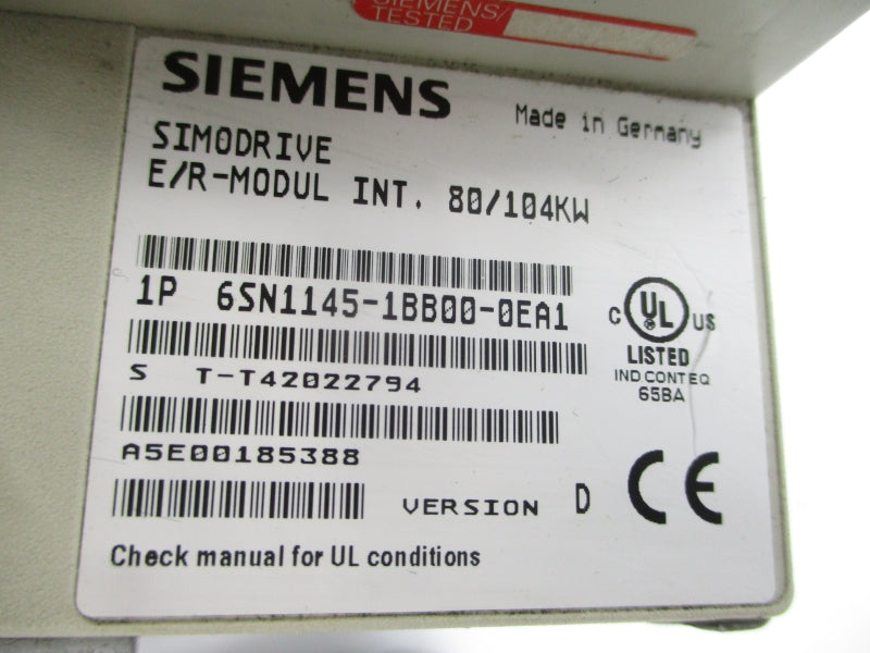 SIEMENS 6SN1145-1BB00-0EA1 480VAC UNMP