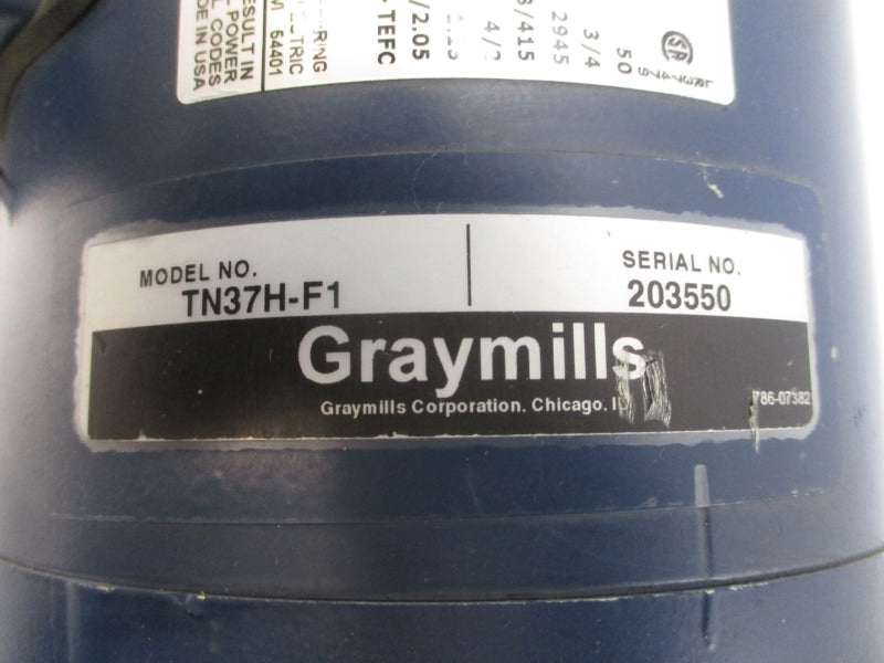 GRAYMILLS TN37H-F1 W/ 338-04063 56T34F5655DP 208-230/460V 3.4-3.7/1.85A NSNP