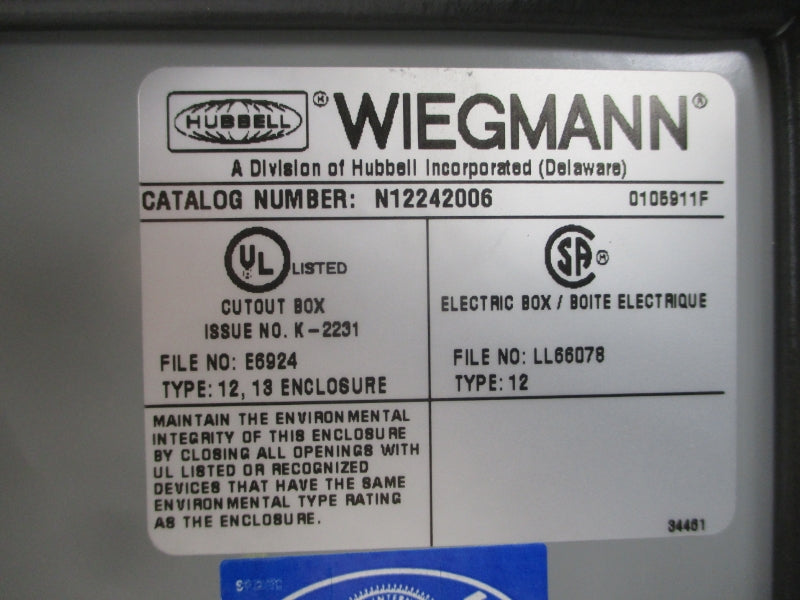 WIEGMANN N12242006 24X20X6 NSMP