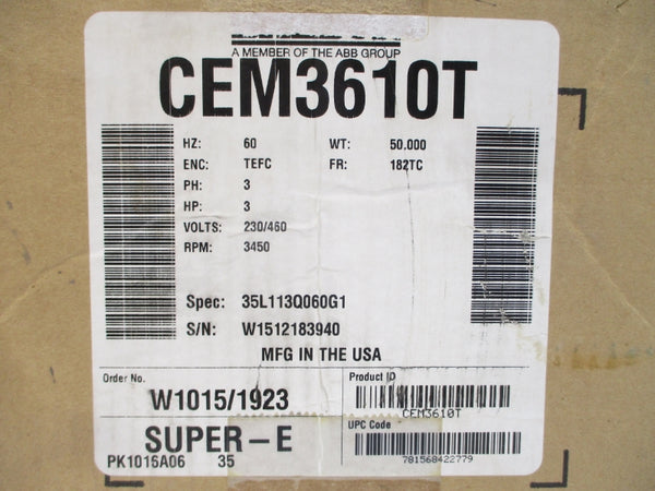 BALDOR CEM3610T 35L113Q060G1 230/460V 7.2/3.6A NSMP
