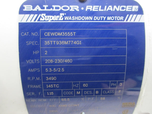 BALDOR CEWDM3555T 35TT936M774G1 208-230/460V 5.3-5/2.5A NSMP