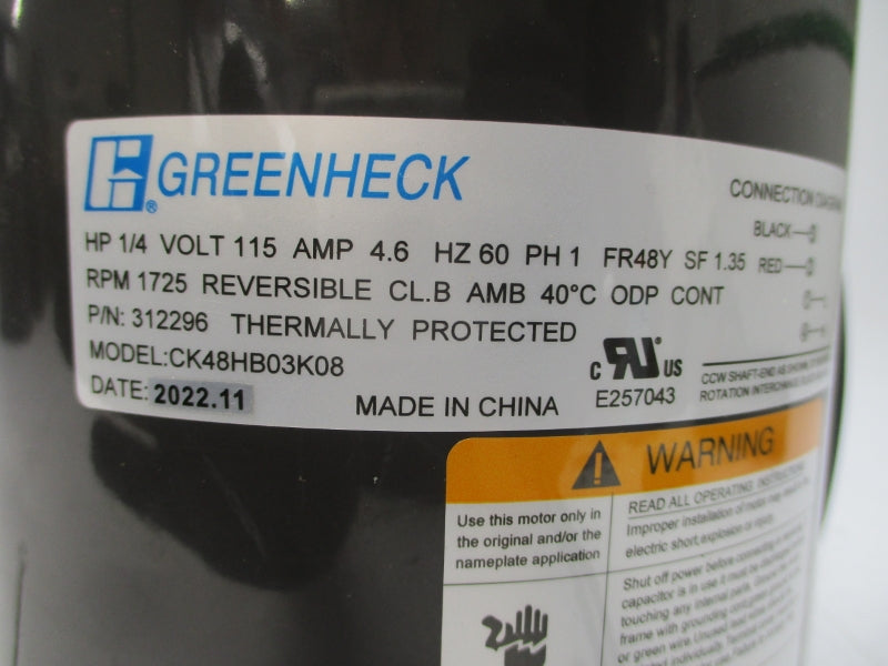 GREENHECK CK48HB03K08 115V 4.6A NSNP